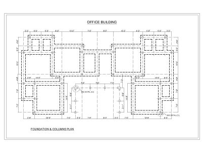 Industrial Office Building Design Foundation & Column  Plan .dwg_3