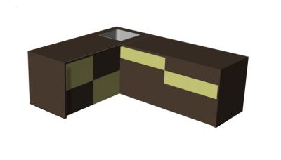 Ground cabinet kitchen platform 3d model .3dm format