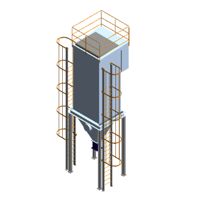 Bag dust collector with stair revit family