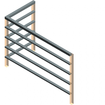 L-shaped air conditioning railing revit family