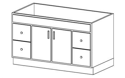 M Vanity Cabinet-Double Door & 4 Drawer Revit Family