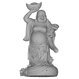 Maitreya Buddha standing on bag with big belly and jade on left hand,big gold block on right hand(higher head) skp