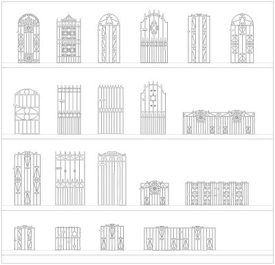 Metal Side Gates CAD Collection 1 dwg