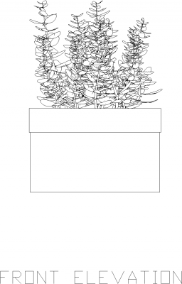 Miniature Plant for Living Room 6 Elevation dwg Drawing
