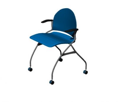 Seminar room chair with rollers 3d model .3dm format