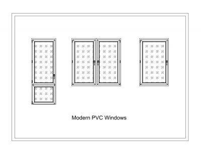 PVC Windows dwg drawing