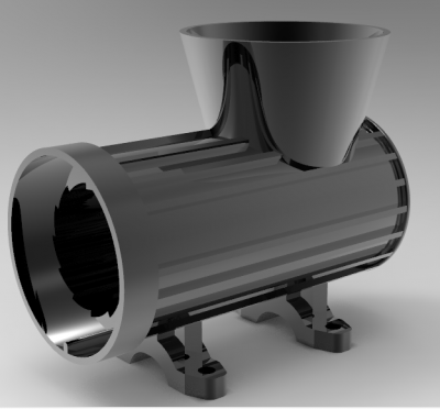 Modelo CAD 3D do Autodesk Inventor do corpo externo da picadora de carne