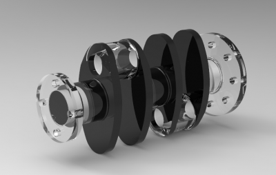 Autodesk Inventor 3D CAD Model of Multi cylinder crankshaft 88