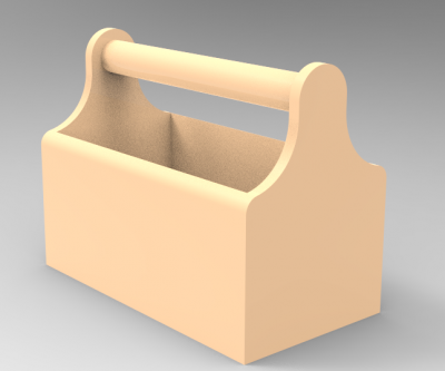 Modèle CAO 3D Autodesk Inventor d'une boîte en bois