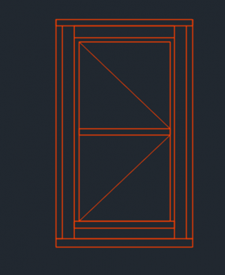formato dwg de elevação de janela de painel único