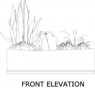 Plant Box for Backyard 1 Elevation dwg Drawing