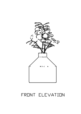 Plant Vase for Center Table 26 Elevation dwg Drawing