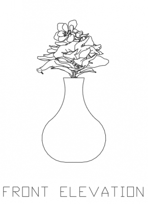 Plant Vase for Center Table 5 Elevation dwg Drawing