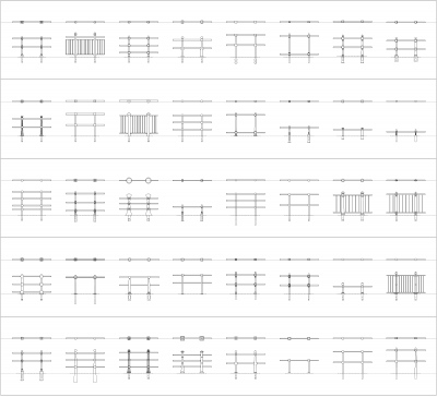 Post & Rail Fencing CAD Collection dwg blocks