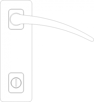 Privacy Lever Doorknob Front Elevation dwg Drawing