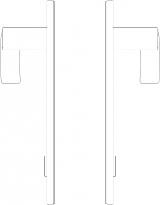 Privacy Lever Doorknob Left Side Elevation dwg Drawing