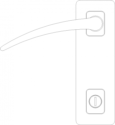 Privacy Lever Doorknob Rear Elevation dwg Drawing