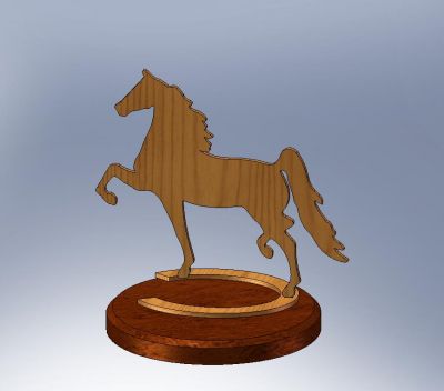 Modello in legno di cavallo da corsa