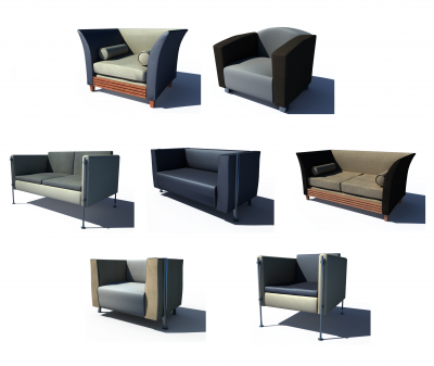 Reception seating 3ds max Vray collection