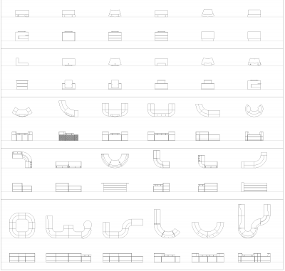 Mesas de recepción Colección de bloques CAD