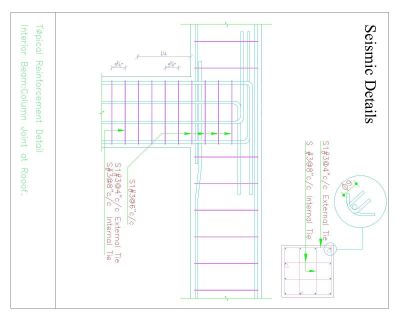 Seismic details of exterior columns & beams Joint with Roof_2 .dwg