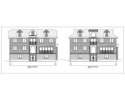 Single Family House Design Front Elevation_B .dwg 