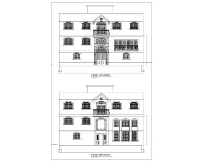Дизайн односемейного дома OP_2 Elevation_A .dwg