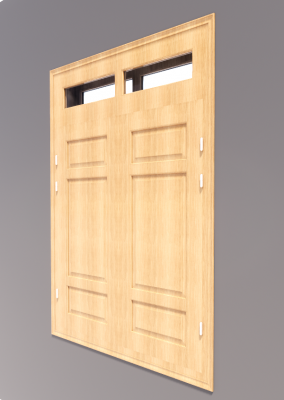 2-door window with vent light and 3 wooden lite revit model