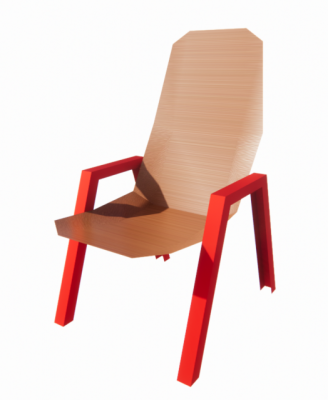 Brown chair with red frame revit family