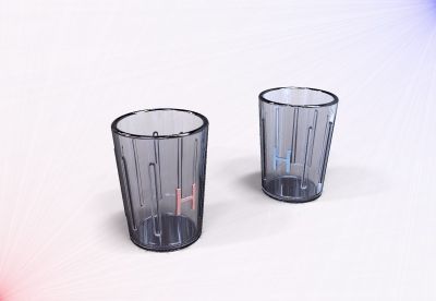Modèle d'étape de tasse en verre