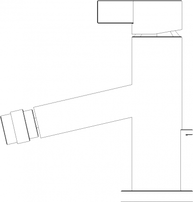 Single Lever Mixer Faucet Right Side Elevation dwg Drawing