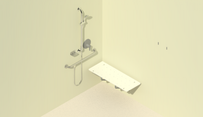 Single Shower Layout for People with Disabilities Revit Family