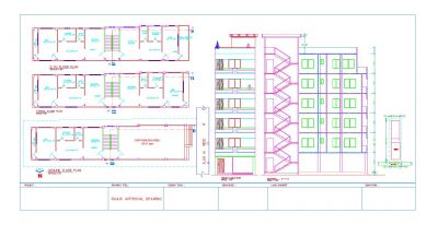 Six Stored Residential approvazione drawing dwg.