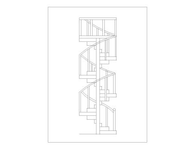 Spiral Stair Symbol for AutoCAD .dwg