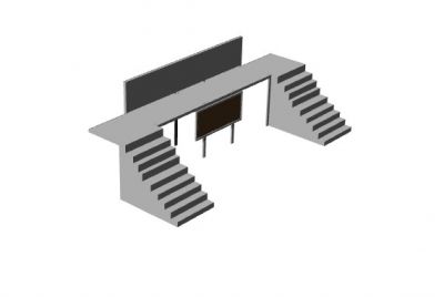 simple designed stage with steps 3d model .3dm format