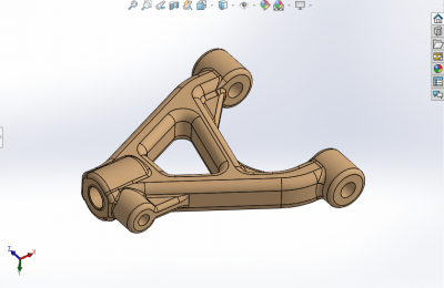 Suspension front lower arm model in solidworks