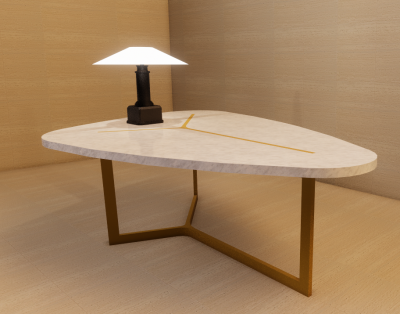 Table Lamp with dark wood body revit family