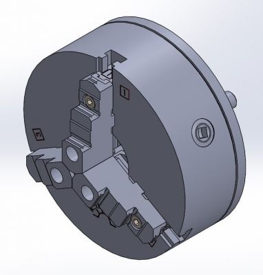Three jaw chuck Assembly in solidworks