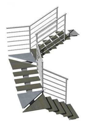 Metal designed tree house stairs 3d model .3dm format