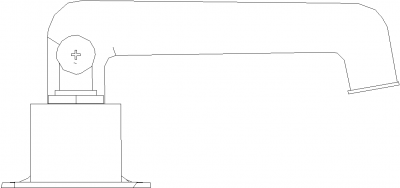 Two Handle Steel Faucet Left Side Elevation dwg Drawing