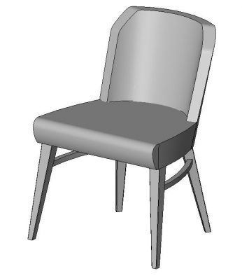 Lucia Upright Armless Chair Revit Family