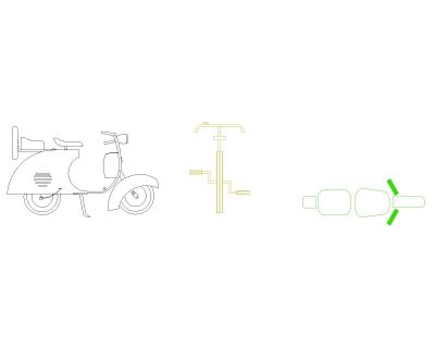 Vespa Motor Bike Symbols .dwg