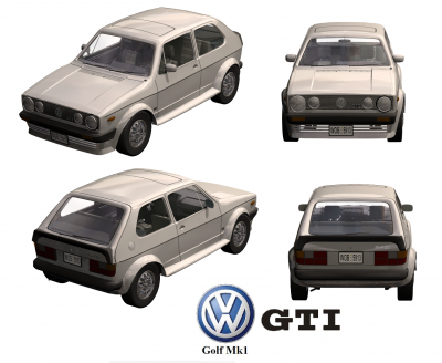 модель VW Golf GTI MK 1 3D MAX