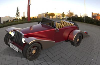 Modèle de voiture vintage solidworks