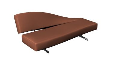 Two person aesthetically simple waiting area sofa 3d model .3dm fromat