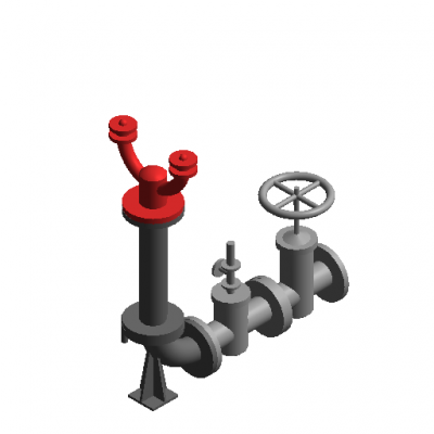 Water pump adapter-underground type revit family