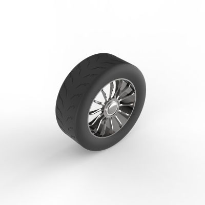 Car tire and rim sldprt model