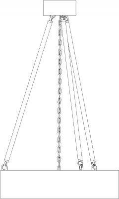 Wooden Chandelier with Steel Frame Right Side Elevation dwg Drawing
