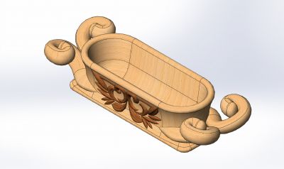 Wooden bathtub sldasm Model