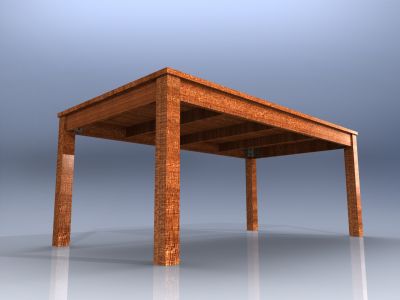 Mesa de madeira modelo sldprt